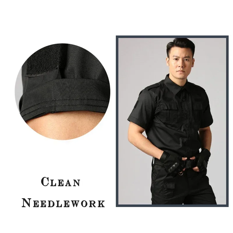 Black Uniform Tactical Clothing Security Guard Workshop Outdoor Training Summer Autumn Short Sleeve Long Sleeve 4