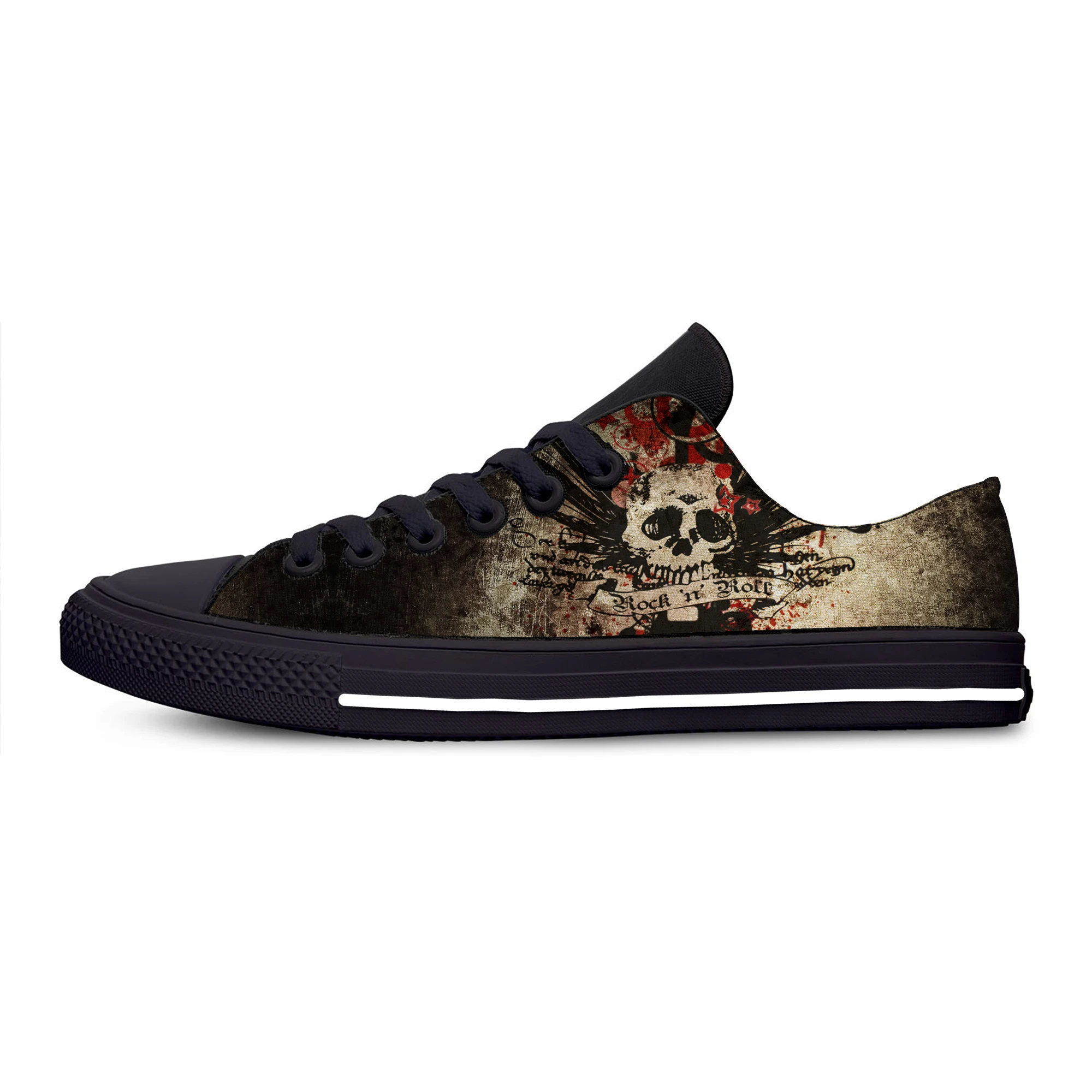 Rock N Roll Music Rock Band Singer Guitar Fashion Casual Cloth Shoes Low Top Lightweight Breathable 3D Print Men Women Sneakers