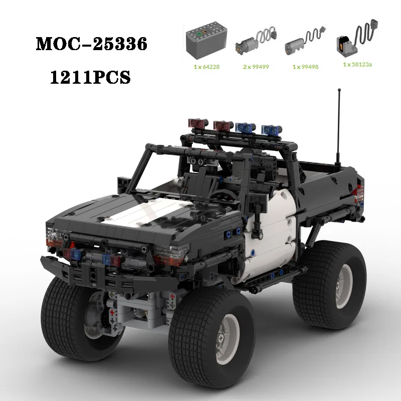 

Building Block MOC-25336 Police Pickup Truck High difficulty Assembly 1211 PCS Part Model Adult and Children's Birthday Toy Gift