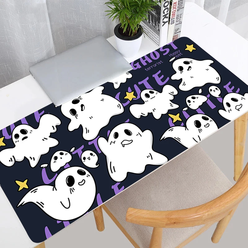Large Gaming Purple Ghost Mouse Pad Office PC Accessories Kawaii Cartoon Keyboard Rug Gamer Speed Anime Desk Mat Gift Mousepad
