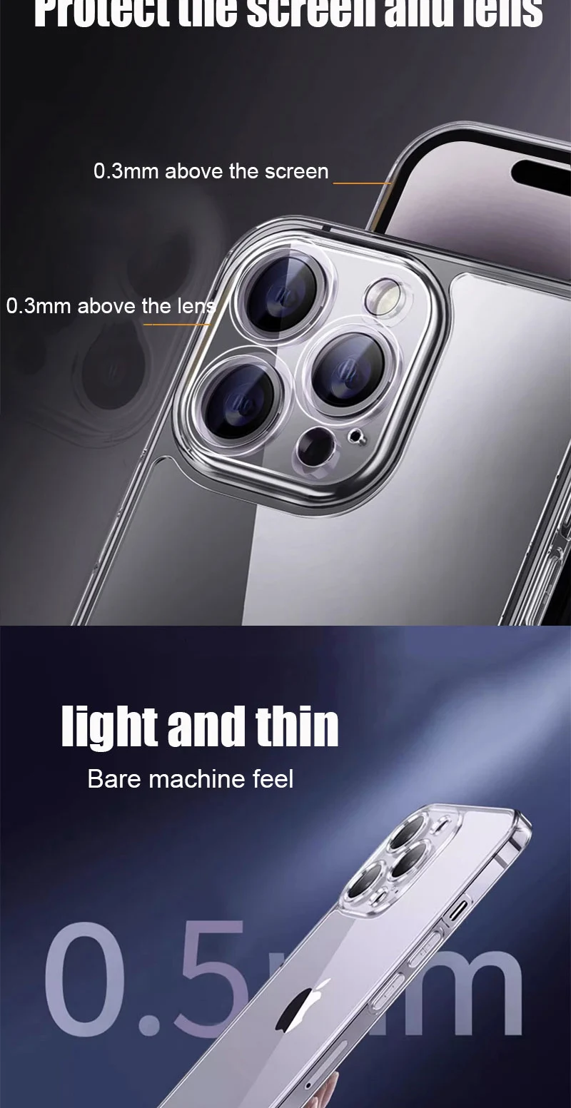 Transparente Handyhülle für iPhone 17 16 15 11 12 13 14 Pro Max 7 8 Plus 13 Mini 17 Air X Xs Xr SE 2022 2022 Silikon Soft Cover Hülle – Detail 9