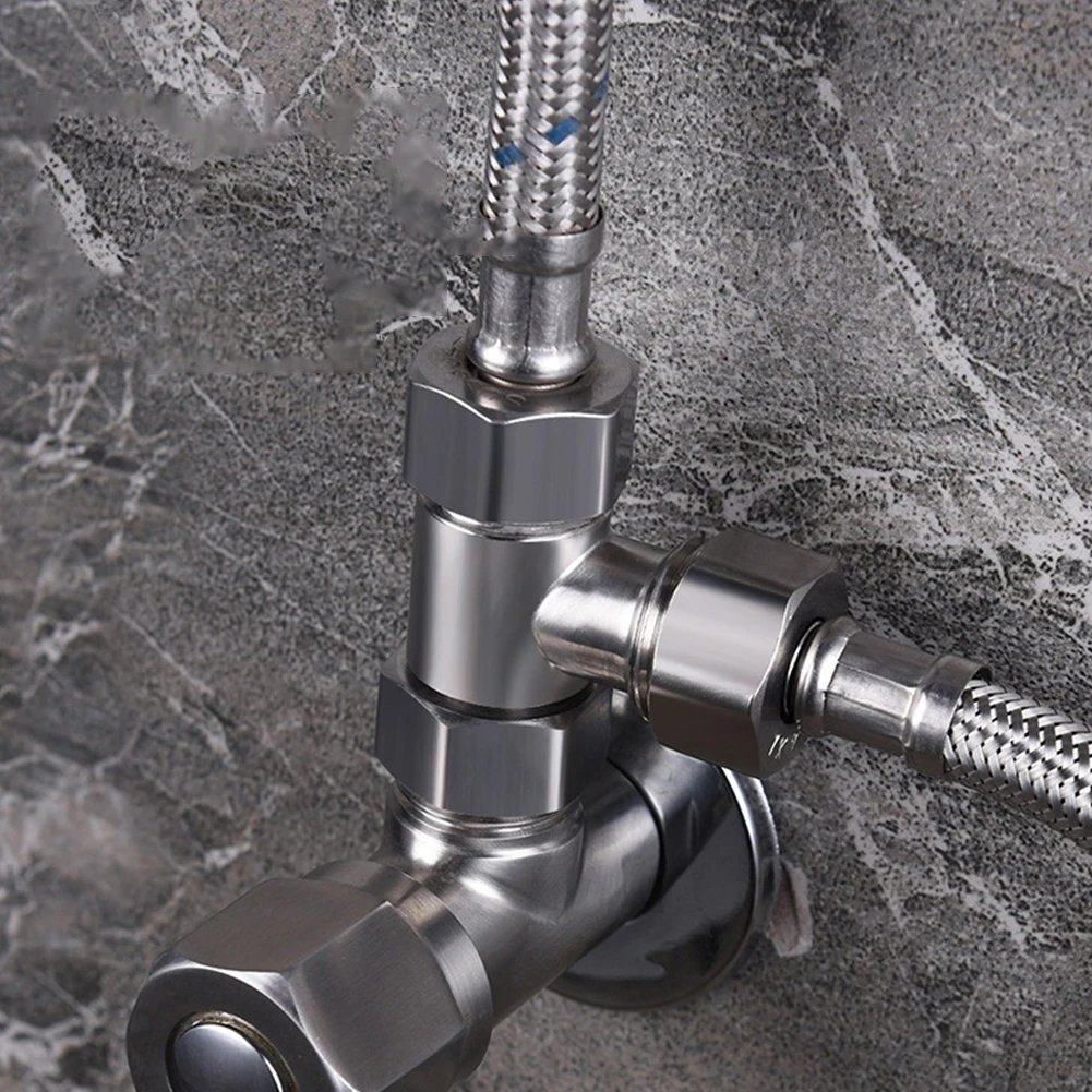 Diverter Valve Toilet Diverter Valve Copper T Adapter G1/2" T-Valve For Bath Bidet Sprayer Shower Fitting 4 Points Copper Three-way Water Pipe T Adapter Valve