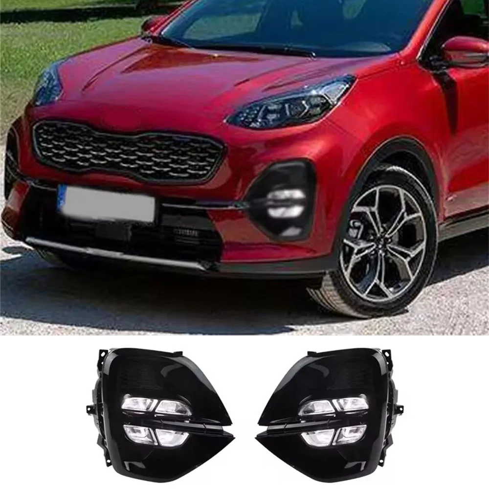 

Car Drl For Kia Sportage KX5 2019 LED Fog Lamp Cover Daytime Running Light