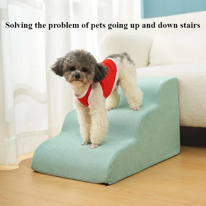 Dog/Cat Ramp Ladder Pet 2/3 Step Stair Memory Foam Sponge Dogs Sofa Removable and Washable Training Pet Ramp Stairs Supplies pet ramp stairs