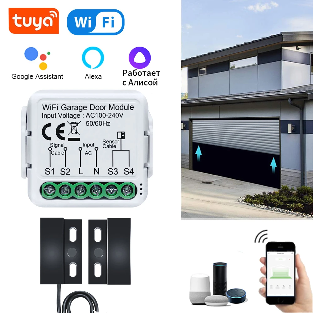 Cheap LoraTap Tuya Smart Life AC DC Garage Door Wireless Sensor Opener  Controller USB Charger Remote Control by Google Home