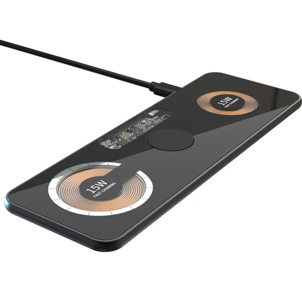 

30W Magnetic Wireless Charger 3 in 1 Stand Dual 15W Pad for iPhone 14 13 12 Pro/Airpod 3/iWatch 8 7 Transparent Fast Chargers