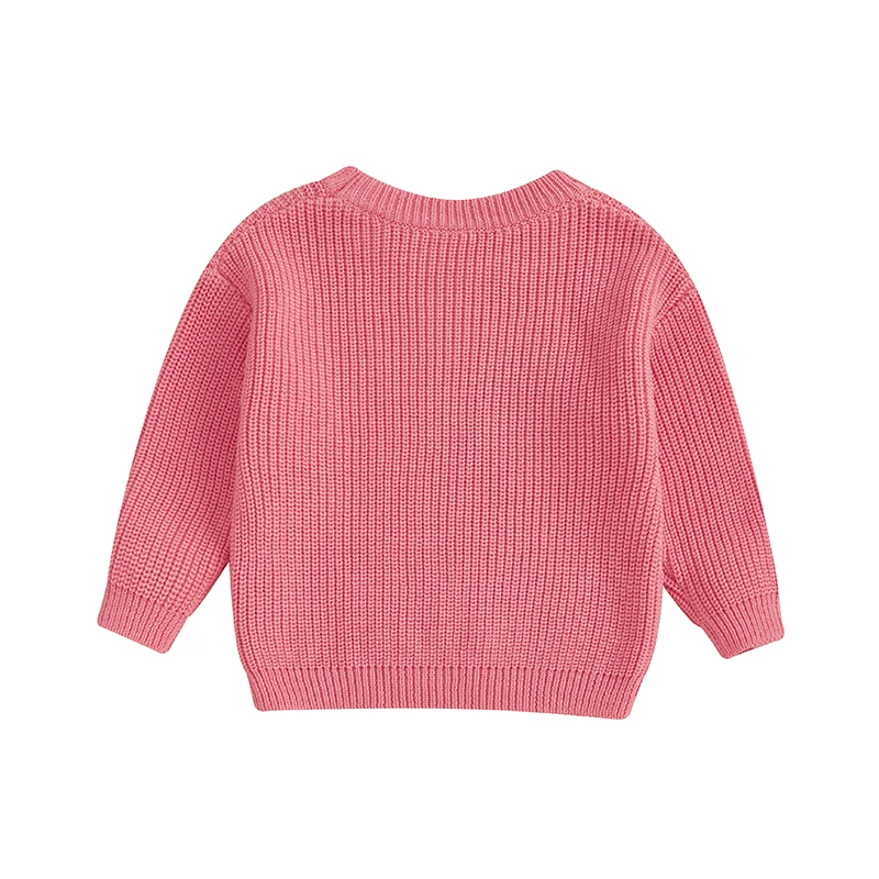 Citgeett Spring Infant Baby Girl Birthday Sweaters Long Sleeve Strawberry Embroidery Knit Pullover Tops Clothes