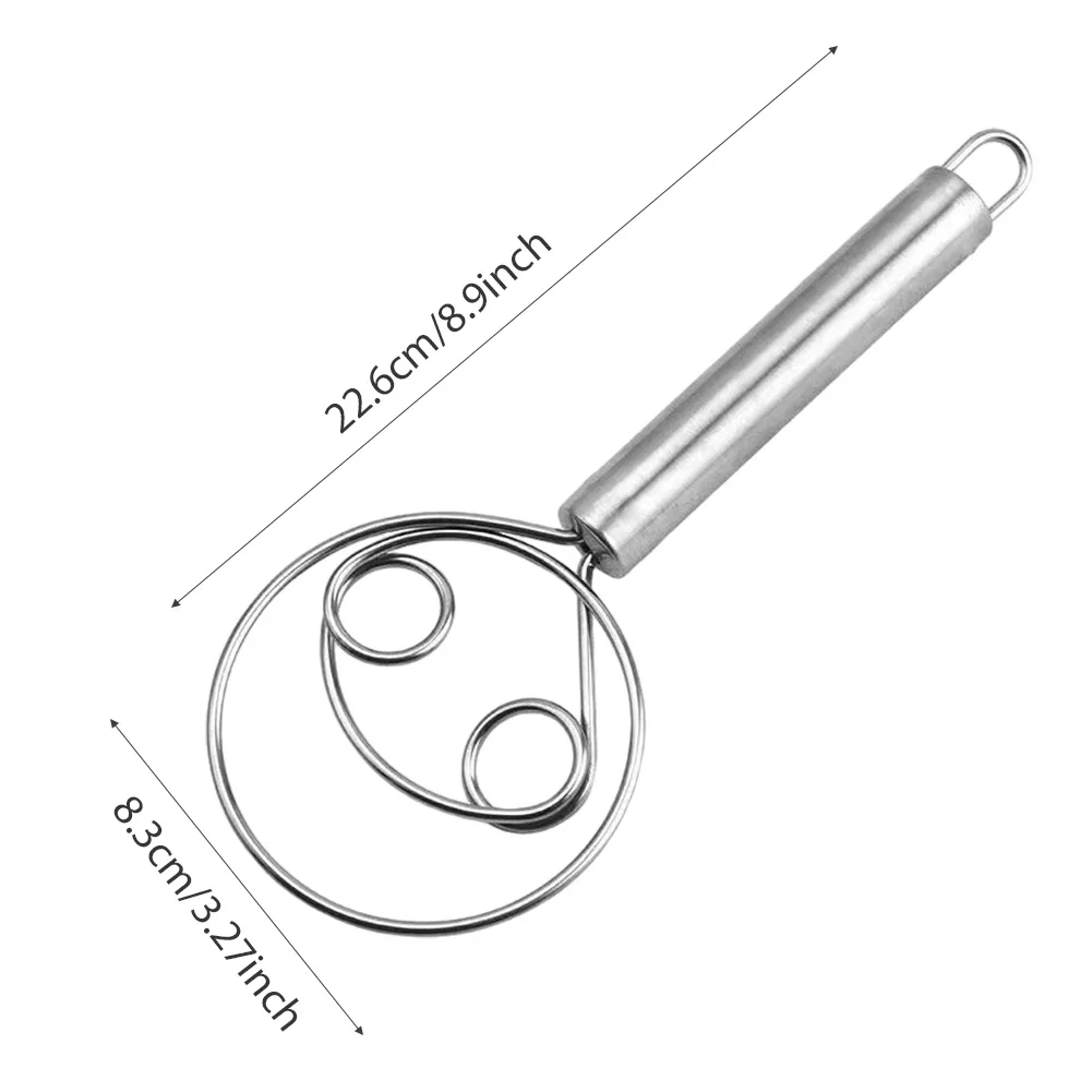 10pcs Professional Manual Stainless Steel Dutch with Handle Kitchen Tool for Bread Baking Pastry Danish Dough Whisk Mixer