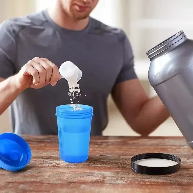 Shaker Bottle 400ML Shaker Bottle with Stainless Ball BPA Free Plastic Protein Shakes Leakproof for Powder Workout Gym Sport