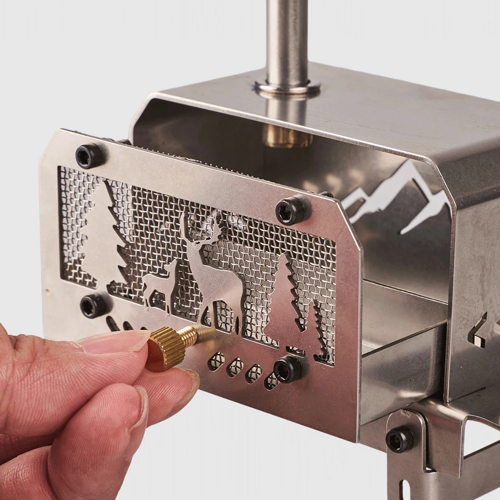 Aromatherapy Holder with Chimney Wood Burning Stove Stainless Steel Camping Wood Stove for Backpacking Fishing