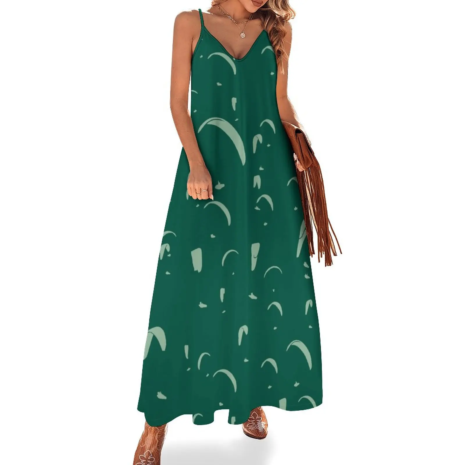 

New Paragliding competition (green) Sleeveless Dress summer clothes festival outfit women Dresses for wedding party
