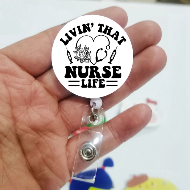 2024 New Happy Blessed Nurse Day Medical Nurse Registered Nurse Retractable  Badge Reel Clips Wholesale