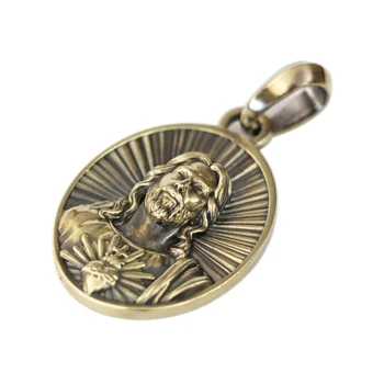 Details Solid Brass Jesus Christ Pendant Charms Belief Jewelry BR440 1