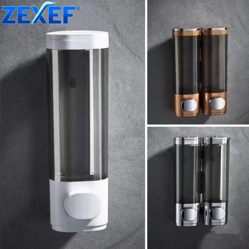 ZEXEF Accessories for Shower Dispenser Detergent Soap Dish Wall Mounted Liquid Bathroom Clear Shampoo and Conditioner Services