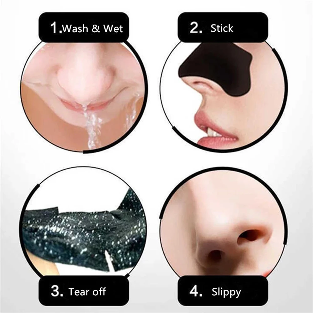 50pcs Nose Blackhead Remover Mask Deep Cleansing Skin Care Shrink Pore Acne Treatment Mask Nose Black Dots Pore Clean Strips