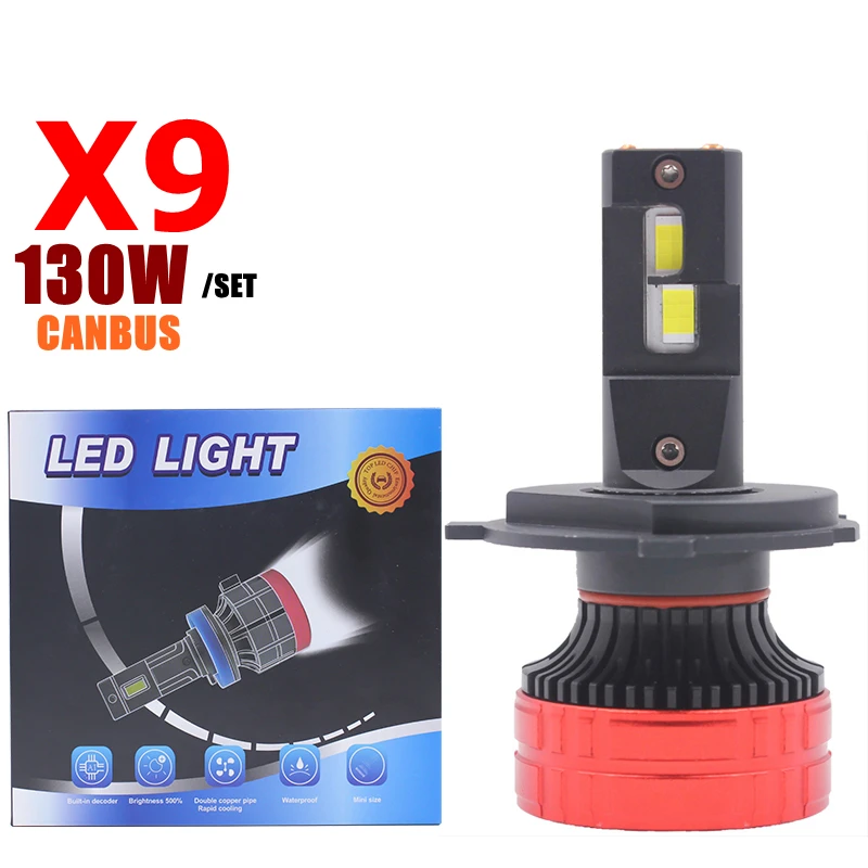 

X9 130W H7 9012 HB3 LED Bulb for Car Headlight Kit Fog Light H7 H11 H1 9005 H4 Canbus Turbo Led Light LED Lamp Headlights Bulb