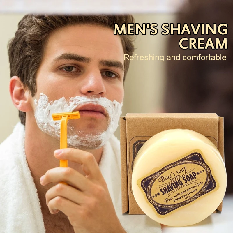 Men's Shaving Cream Moisturizing Refreshing Professional Barber Salon Tool Goat Milk Shaving Soap Routine Popular Choice
