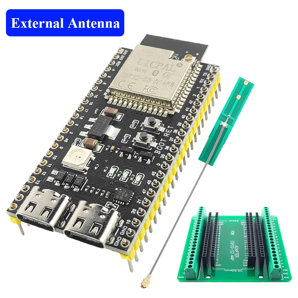 ตัวเลือกสินค้า บอร์ดพัฒนา ESP32-S3 โมดูลอัจฉริยะ 2.4G Wifi Bluetooth 44Pin Type-C