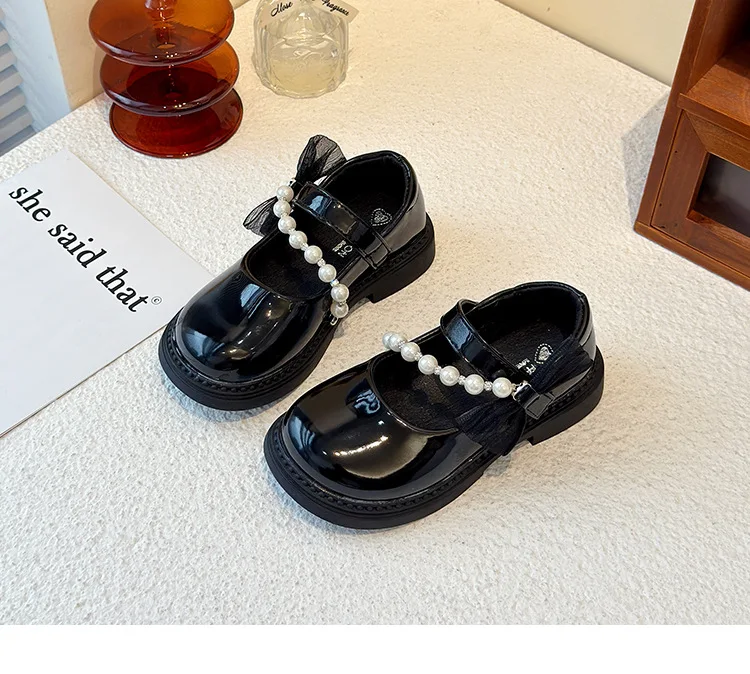 Mädchen Frühling Herbst Neue PU Leder Schuhe Weiche Sohle Nicht-slip Prinzessin Quadratischen Mund Schule Student Loafer Schuhe Größe 26-36 – Detail 9