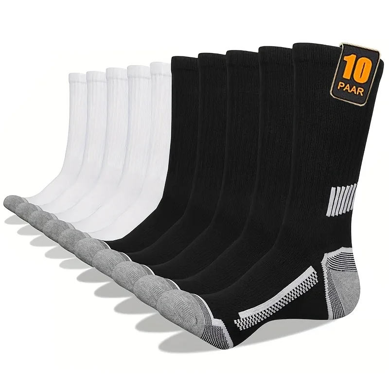 Basketball Crew Socks Set | Men’s Breathable Cushioned Sports Socks, Multi-Color