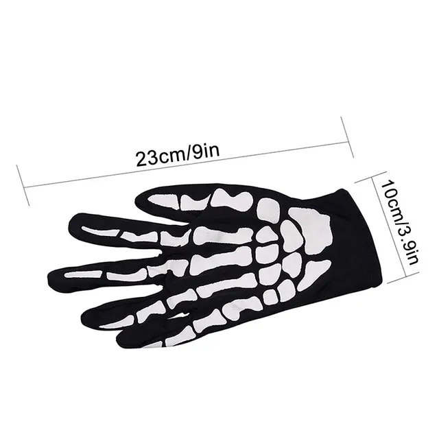 Halloween Skull Gloves Lightweight Full Finger Skeleton Cycling Gloves Costume Cosplay Equipment Accessories for Men Women Kids 2