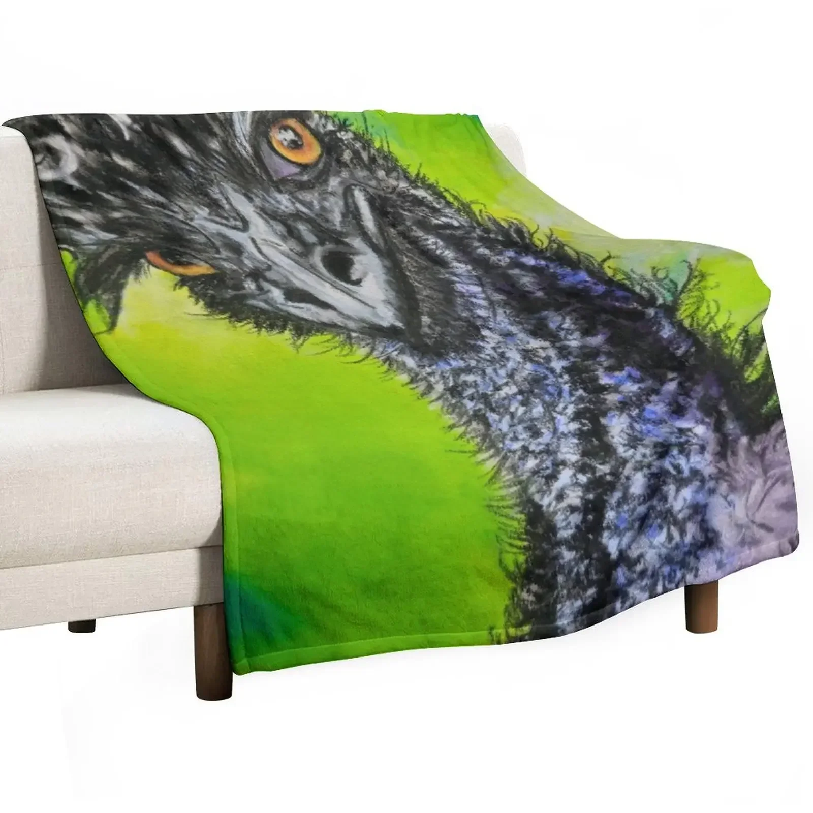 

Emu bird Throw Blanket For Sofa Thin Thins Multi-Purpose warm for winter Blankets