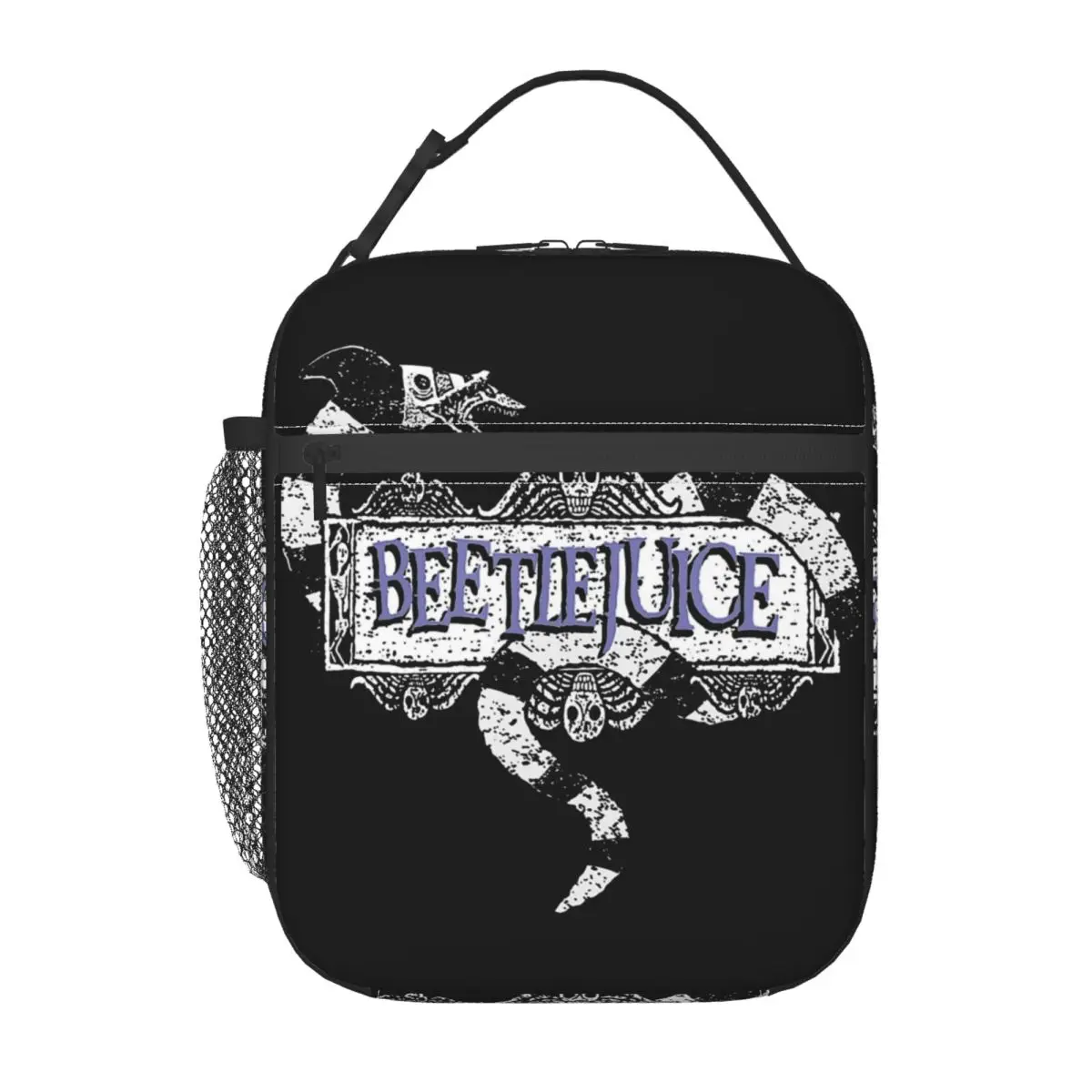 B-Beetlejuice Horror Movie Accessories Insulated Lunch Bag School Halloween Food Box Portable Casual Thermal Cooler Lunch Box