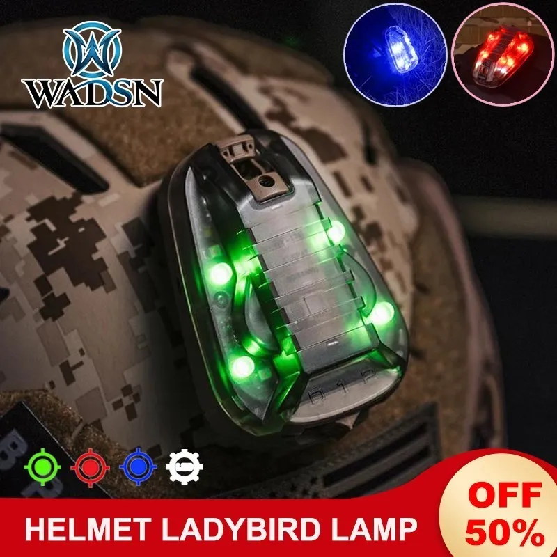 Tactical Helmet Strobe Signal Light Red/Blue/Green IR Ladybird Lamp