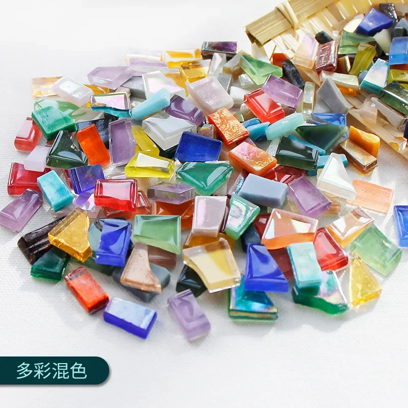 100g Glass Mosaic Tiles Multi Color Mosaic Piece DIY Mosaic Making Stones for Craft Hobby Arts Home Wall Decoration arte