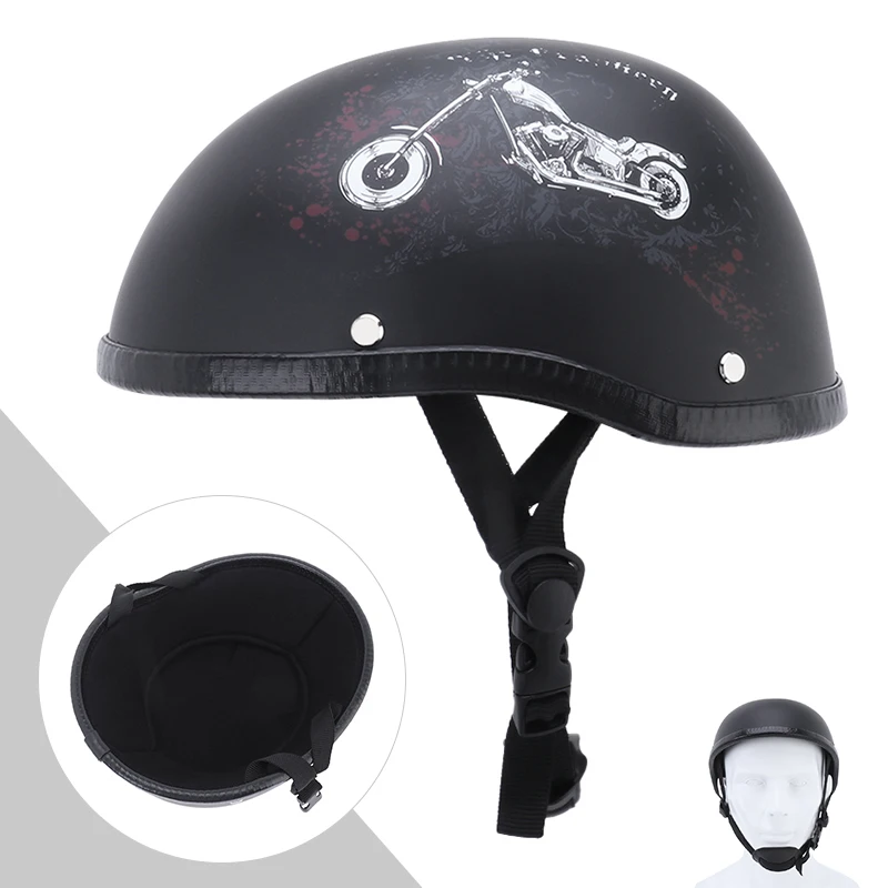 

Motorcycle Helmet Vintage Half Face Motorcycle Accessories Cafe Racer Scooter Cruiser Capacete Retro Head Protect Caps