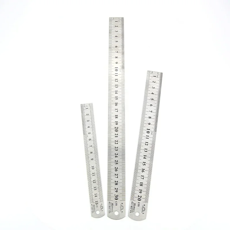 1pcs Straightedge Double Side Scale Metal Ruler High Quality Stainless Steel Woodworking Drawing Measuring Tools 0-15/25/30mm metal ruler