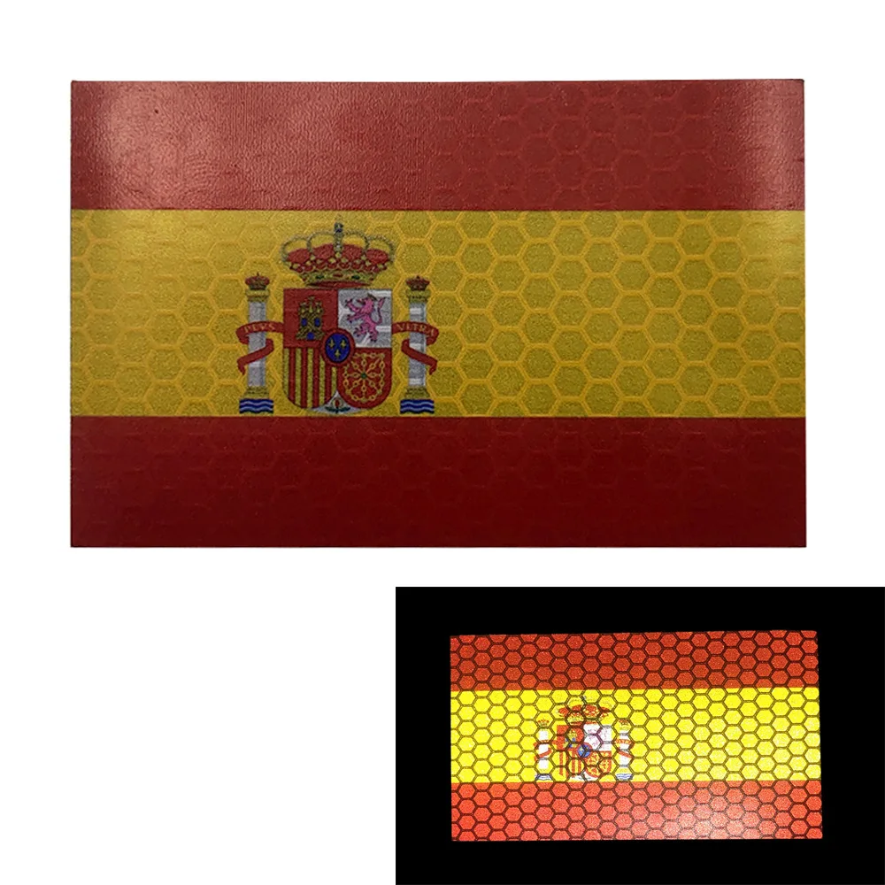 Spain Flag Hook & Loop Patches Custom Multicolor Cross Burgundy Embroidery Morale Tactics Backpack Helmet Armband