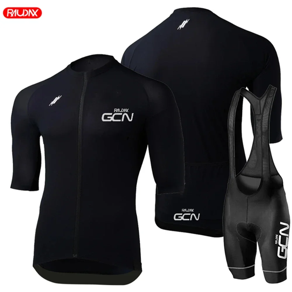 Raudax GCN Youth Cycling Jersey Set Breathable Cycling Shirt Team Summer Clothing Mountain Bike Riding Clothes Triathlon