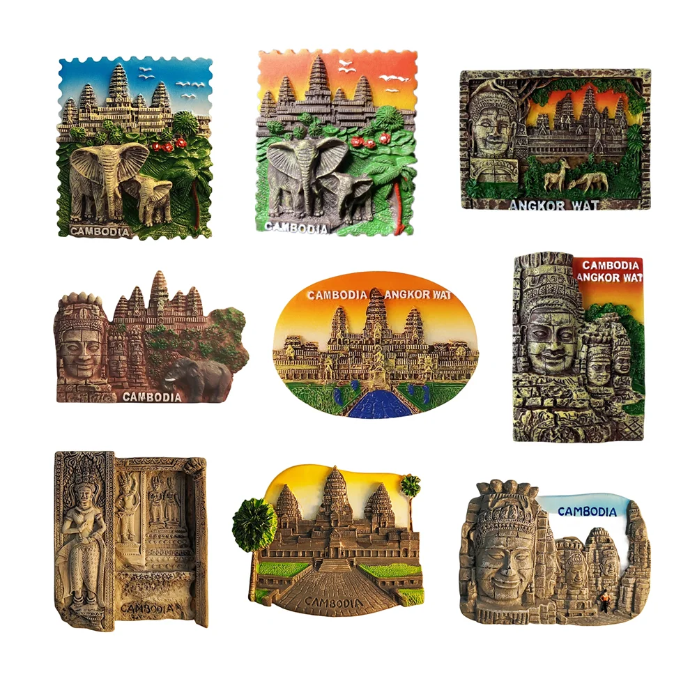 Asia Cambodia Customs And Culture 3D Refrigerator Magnets Fridge Magnetic Tourist Souvenir Decoration Articles Handicraft Gifts magnetic fridge magnets,magnetic sticker,magnetic fridge stickers