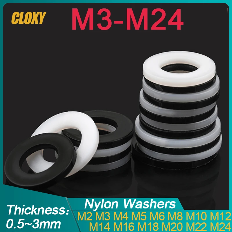 Acheter Rondelles plates d'isolation en plastique et Nylon métrique, joint  souple Transparent, M2 M2.5 M3 M3.5 M4 M5 M5.8 M6 M8 M10 M12 M14 M16 M18  M20, 50 pièces