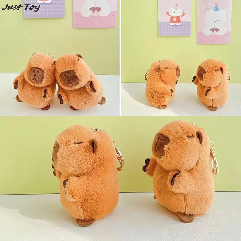 

1X Capybara Plush Keychain Cute Bag Pendant Creative Fluffty Animals Keyring Kawaii Stuffed Doll Keychains Keyring Birthday Gift