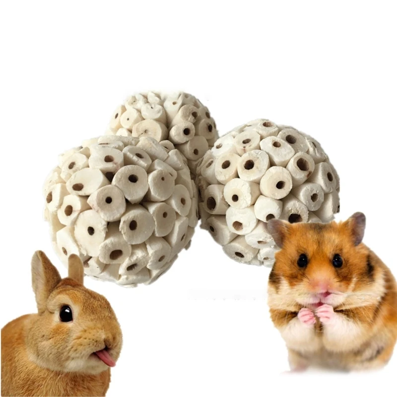 

Plant Root Chew Ball Pet Teeth Grinding Toy Parrot Teeth Clean Branch Molar Toy for Hamster Chinchillas Guinea Pigs