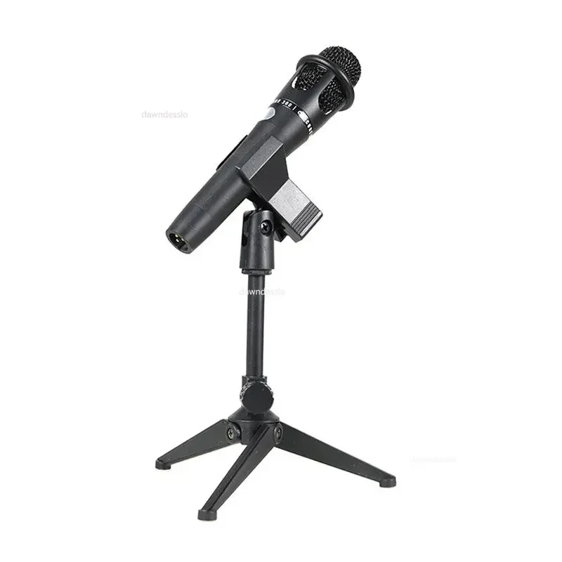 Microphone Stand Microphone Clip Holder Microphone Stand Desktop Tripod Mini Portable Table Stand Adjustable Mic Mic Clip Holder Bracket Lightweight Bracket