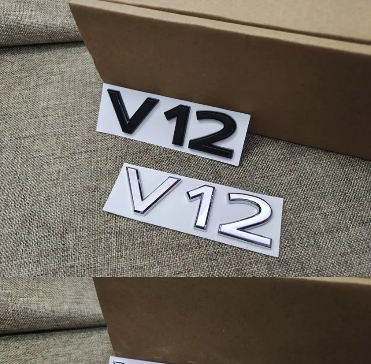 

3d Black Chrome Letters For Car Fender Mercedes Benz V12 Emblem Logo CL600 W140 M275 CL 500 S600 V12 Sticker Badge Accessories