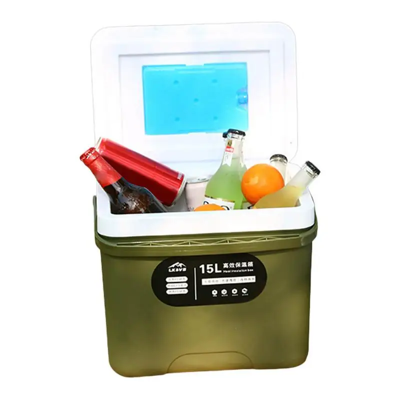 15L Outdoor Incubator Portable Food Storage Box Car Cold Ice Fishing Box Cooler Mini Fridge For Travel Beach Camping