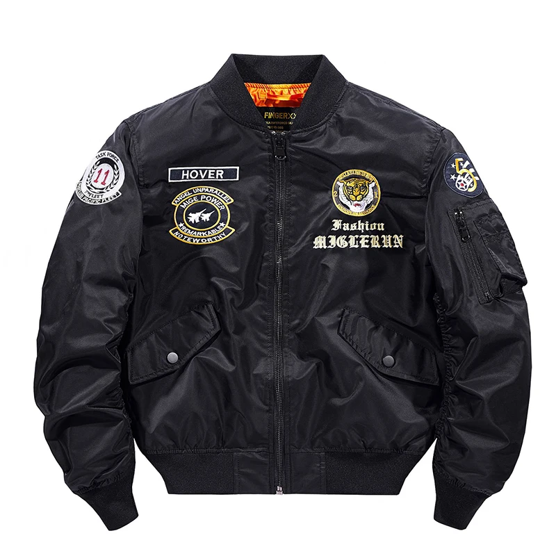 

Embroidery Pilot Jacket Men Spring Autumn Military Bomber Jackets Male Windbreaker Baseball Jacket Casaco Masculino Size S-4XL
