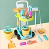 Children's Simulation Sweeping Toys Play House Pretend Cleaning Kit Tool Trolley Boy Girl Toys Gift Parenting Puzzle Toys Gift 3
