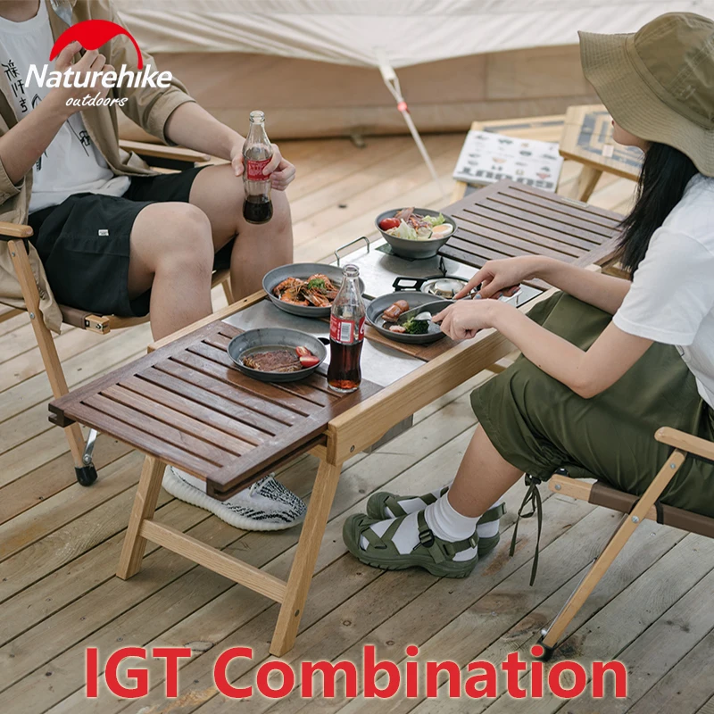 Naturehike Folding IGT Table Camping Stove Table Extendable Wood