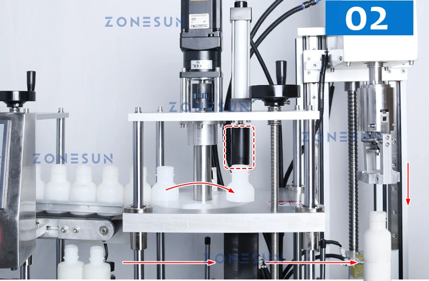 ZONESUN ZS-XGC2 Máquina automática de tampar garrafas de dois andares 