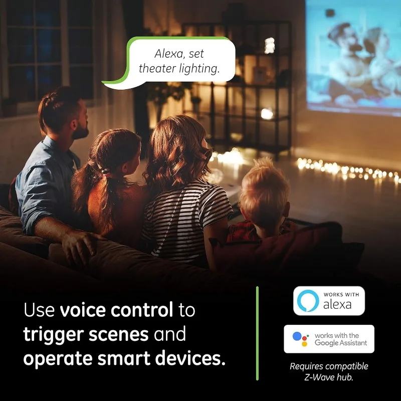 3-Way Ready, Almond Z-Wave Plus Smart Light Switch with QuickFit and SimpleWire, Compatible with Alexa, Google Assistant 4