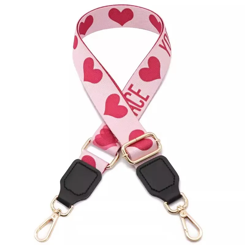 Adjustable Shoulder Strap Messenger Widening Accessories Adjustable Female Bag Heart-Shaped Strap Pink Love Strap Girly Heart