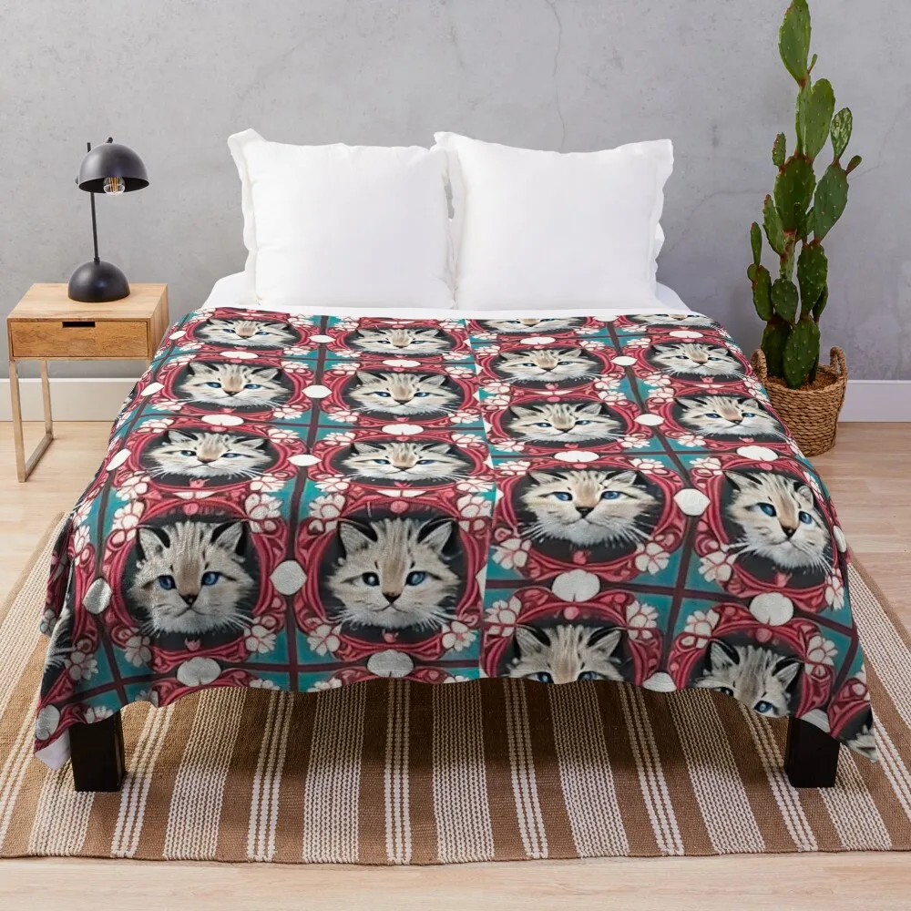 

cat pattern Throw Blanket christmas gifts Fluffy Softs Kid'S Blankets