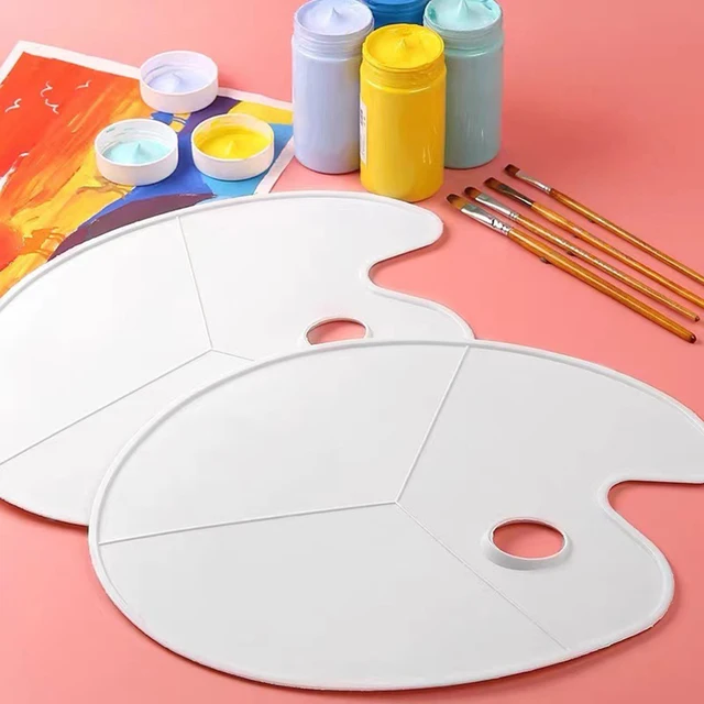 Large Oval Acrylic Paint Palette Clear Paint Tray Easy Clean Non-stick  Artist Pallet For Diy Craft Art Painting Plate Alinacutle - Paint By Number  Pens & Brushes - AliExpress