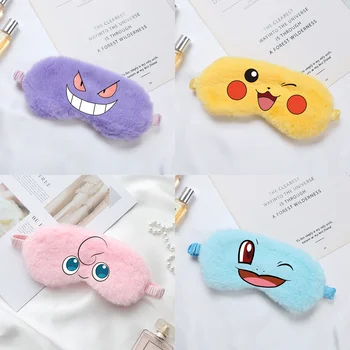 포켓몬 눈가리개 아이 마스크, 만화 얼굴 표정, 잠자는 눈 가리개, 귀여운 피카츄, 팬텀, 꼬부기 낮잠, 편안한 눈 밴드 선물