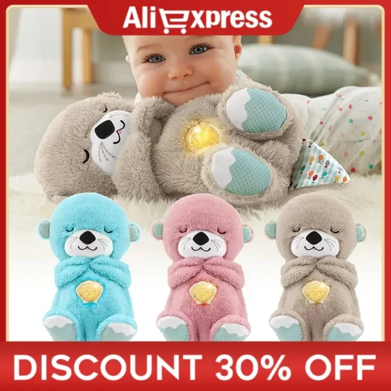 Peluche Chien Respirant Apaisant | Animal en Peluche pour Anxiété | Mouvement Respiratoire Réaliste avec Lumières & Musique | Jouet Relaxation pour Enfants & Adultes